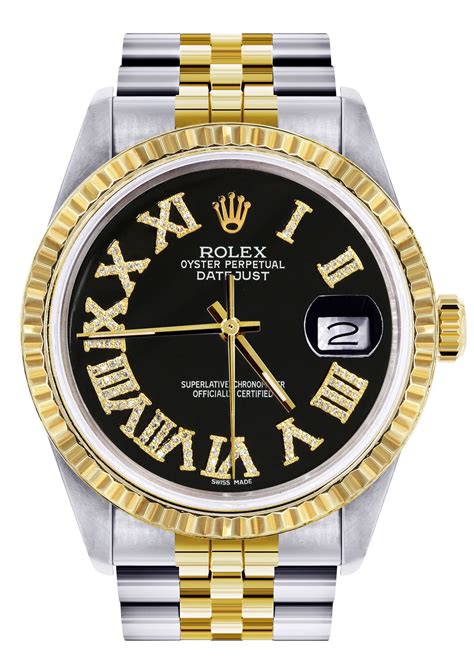 rolex replica roman numeral datejust with diamond bezel|rolex datejust 36 with diamonds.